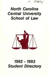 1992-1993 Student Directory by North Carolina Central University School of Law