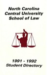1991-1992 Student Directory by North Carolina Central University School of Law