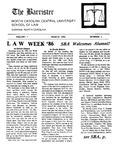 The Barrister March '86 by North Carolina Central School of Law